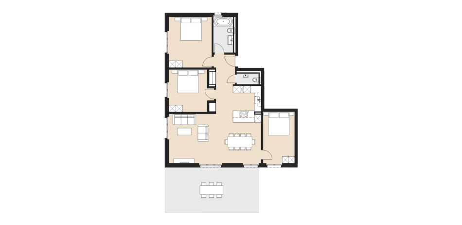 Ferienwohnung Steinbock - Grundrissplan