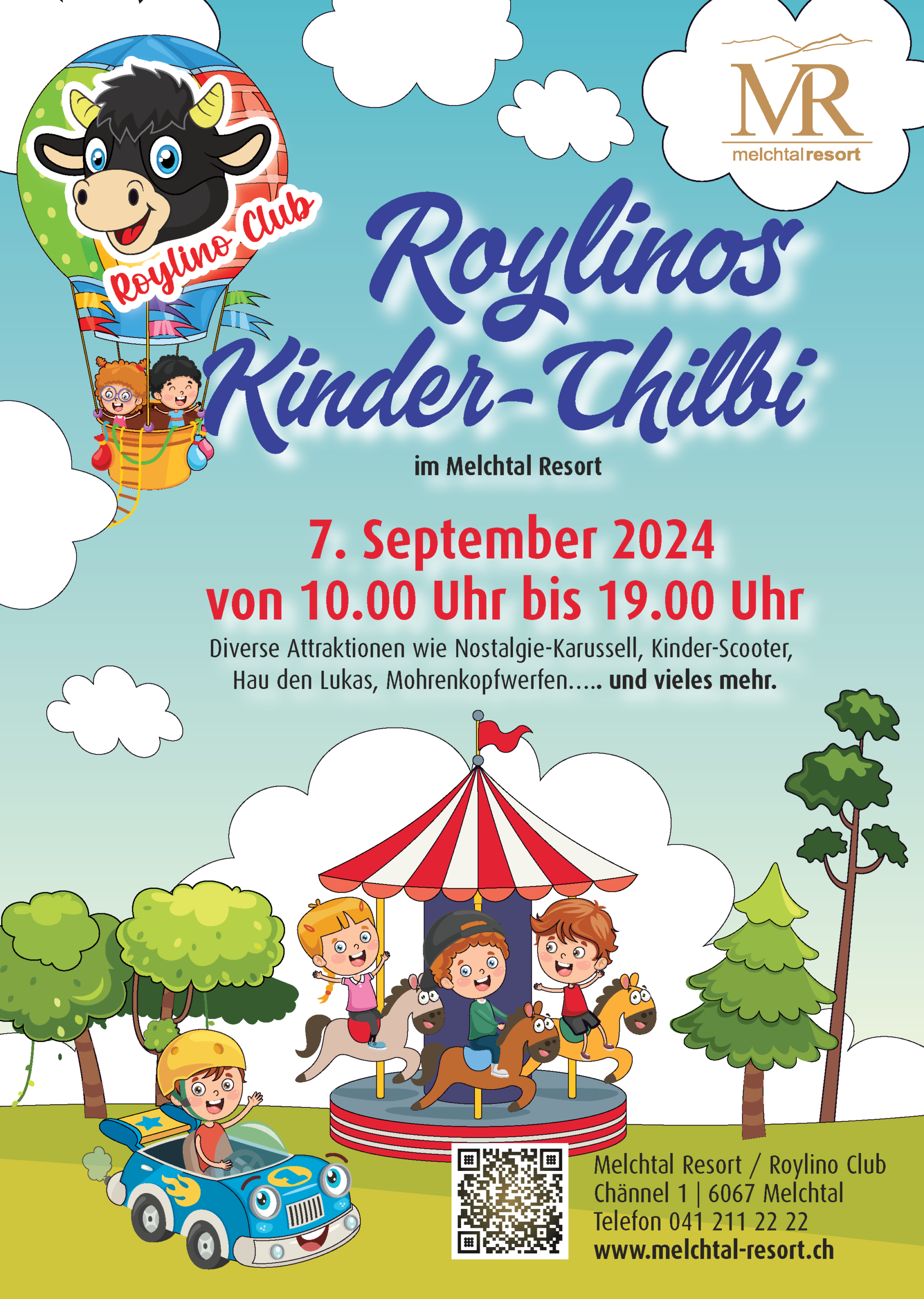 Roylino’s Kinder-Chilbi: Samstag, 07.09.2024, 10:00 – 19:00 Uhr