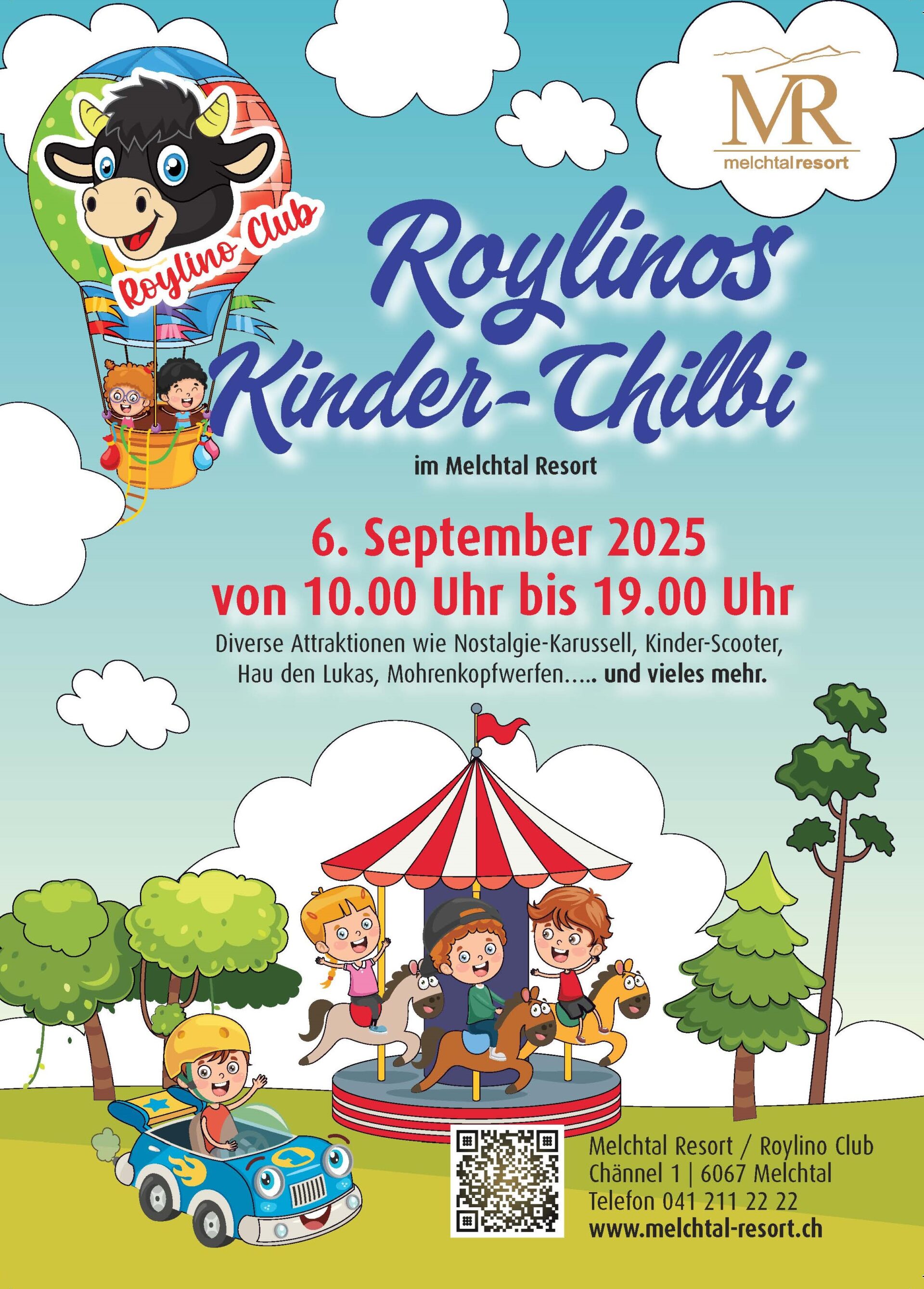 Roylino’s Kinder-Chilbi: Samstag, 06.09.2025, 10:00 – 19:00 Uhr