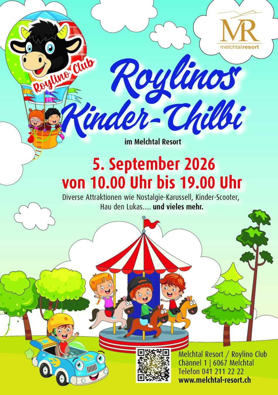 Roylino’s Kinder-Chilbi: Samstag, 05.09.2026, 10:00 – 19:00 Uhr